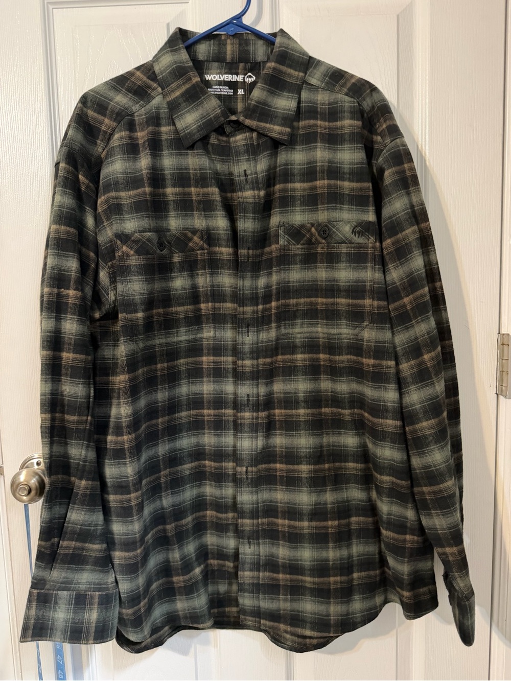 Wolverine Green and Black Plaid flannel Shirt